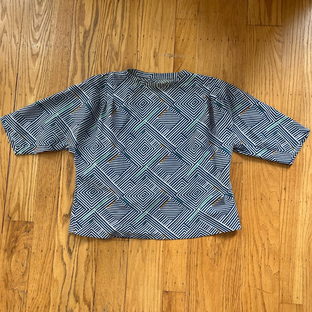 80s boxy geometric ponte top vintage
